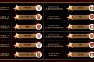 U17中国国家足球队将角逐明日之星杯，8月3日首场比赛对阵阿森纳，末轮挑战勒沃库森